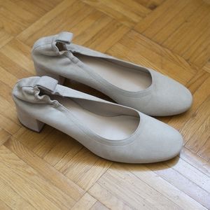 Everlane Day Heel in Natural Suede